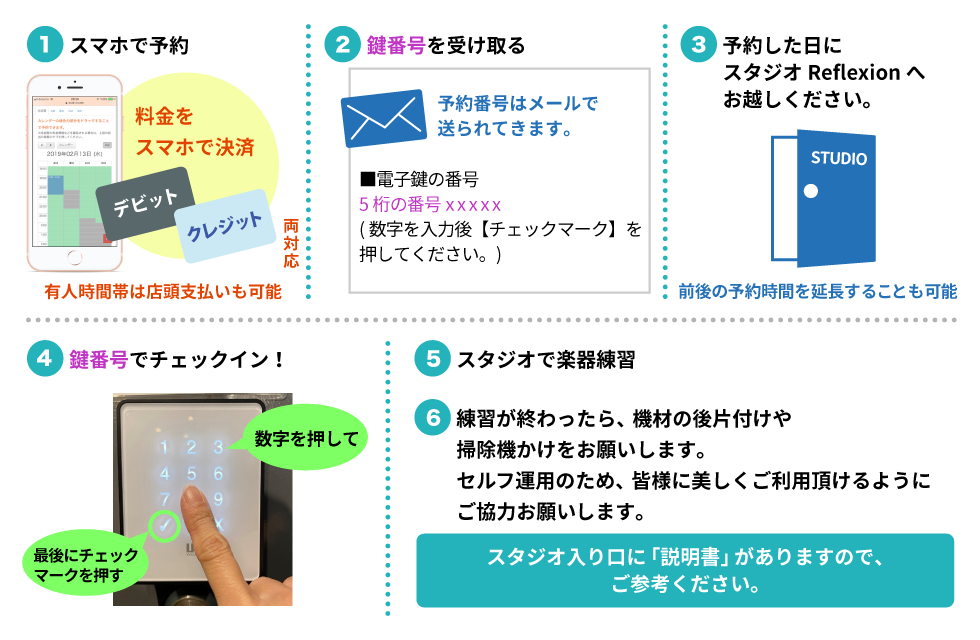 スタジオの予約方法ご案内